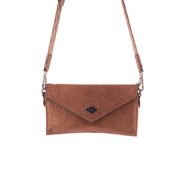 Pénélope New Phone Pocket Glitter tasje Cognac / glitter