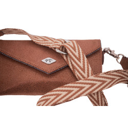 Pénélope New Phone Pocket Glitter tasje Cognac / glitter