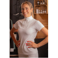 Wedstrijdpolo Pénélope Florence Mesh korte mouw dames Wit Wedstrijdpolo Pénélope Florence Mesh korte mouw dames Wit