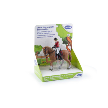 Wandelpaard en zijn amazone Papo