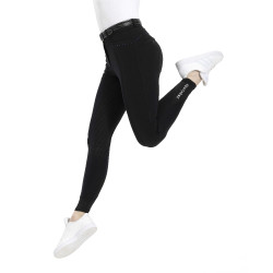 Broek Equithème Safir siliconen zitvlak Zwart / blauw Broek Equithème Safir siliconen zitvlak Zwart / blauw