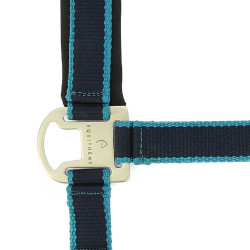 Halster + lijn Equitheme Satiné Marine / turquoise Blauw