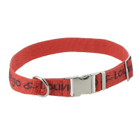 Nylon hondenhalsband Diego & Louna Koraal / antraciet Rood Nylon hondenhalsband Diego & Louna Koraal / antraciet Rood