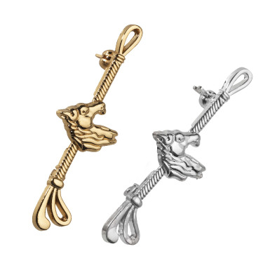 Stropdaspin met paardenhoofd Zilverkleurig Grijs