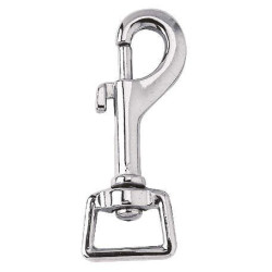 Musketonhaak oog 20 mm vierkant vernikkeld staal