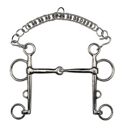 Pelham bit gebroken vernikkeld staal Feeling Pelham bit gebroken vernikkeld staal Feeling