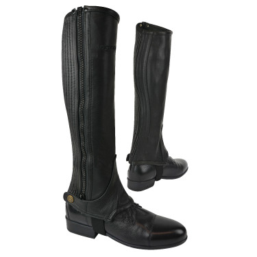 Mini-chaps Equithème leer Zwart