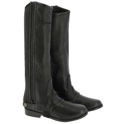 Mini-chaps Equithème leer Zwart