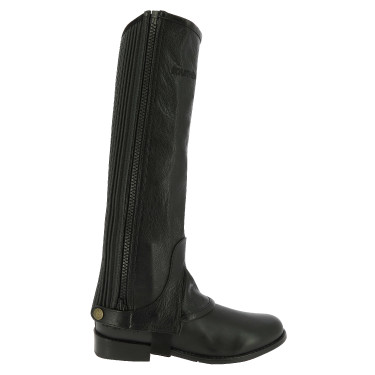 Mini-chaps Equithème leer Zwart