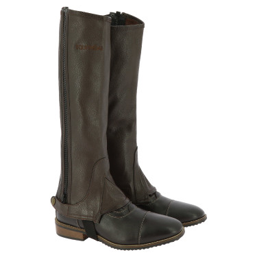 Mini-chaps Equithème leer Bruin