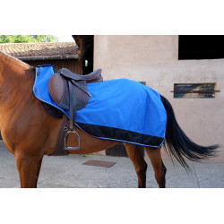Zadeldeken Equithème Tyrex 1200 D met fleecevoering Blauw / zwart