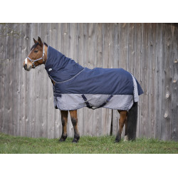 Equithème Tyrex 600 D 300g deken Marine / grijs Blauw