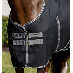 Horseware Rambo boxdeken microvezel voering Zwart / storm / zilvergrijs