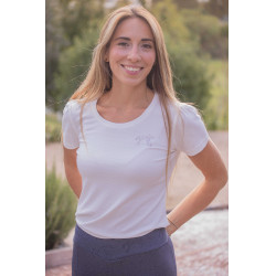 T-shirt Pénélope Techty korte mouwen Ecru Wit