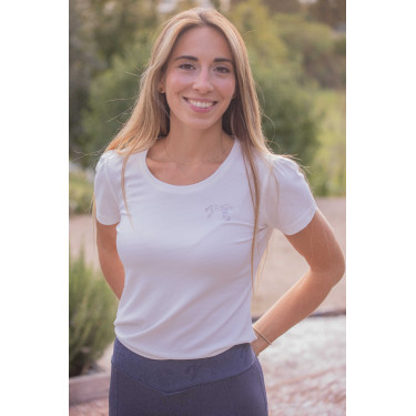 T-shirt Pénélope Techty korte mouwen Ecru Wit