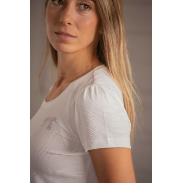 T-shirt Pénélope Techty korte mouwen Ecru Wit