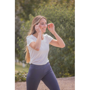 T-shirt Pénélope Techty korte mouwen Ecru Wit