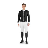 Wedstrijdpolo Ego7 heren met lange mouwen Zwart