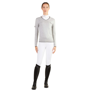 V-hals trui Ego7 Vic dames Grijs
