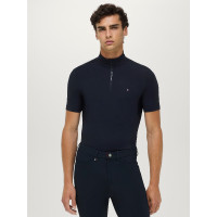 Rialto trainingspolo Tommy Hilfiger Equestrian 1/4 zip korte mouwen heren Woestijnlucht Blauw