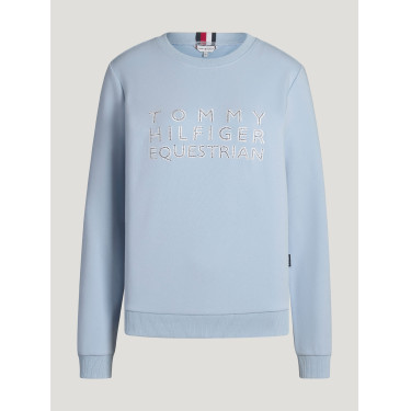Trui met ronde hals Belair met strass Tommy Hilfiger Equestrian dames Zacht blauw