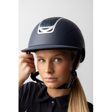 Paardrijcap met kristallen versiering Horze Arix II Rookgrijs