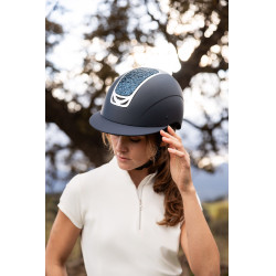 Paardrijcap met kristallen versiering Horze Arix II Rookgrijs