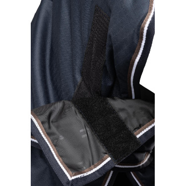 Buitendeken met halsdeken Glasgow 300 g pony Horze Bosbes Grijs