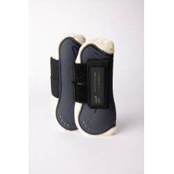 Horze Armour Airflow peesbeschermers met imitatiebont Marine Marineblauw