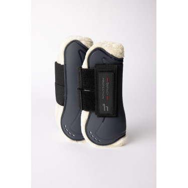 Horze Armour Airflow peesbeschermers met imitatiebont Marine Marineblauw