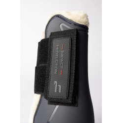 Horze Armour Airflow peesbeschermers met imitatiebont Marine Marineblauw