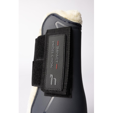 Horze Armour Airflow peesbeschermers met imitatiebont Marine Marineblauw