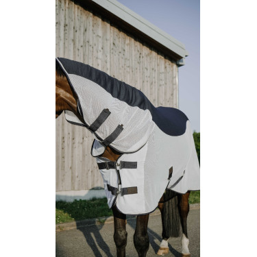 Equithème Flycool Combo deken Marine / wit Blauw