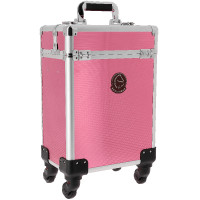 Poetskoffer op wielen Je t'aime Equithème Roze / zilver Poetskoffer op wielen Je t'aime Equithème Roze / zilver