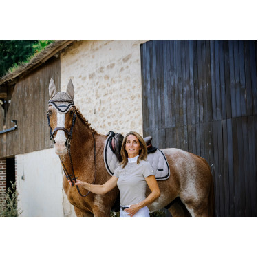 Wedstrijdpolo Equithème Suzanne dames Taupe Bruin