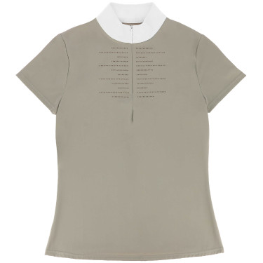 Wedstrijdpolo Equithème Suzanne dames Taupe Bruin