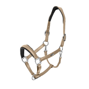 Equestrian Stockholm anatomisch glinsterend lederen halster Zandkleurig Beige