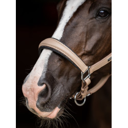 Equestrian Stockholm anatomisch glinsterend lederen halster Zandkleurig Beige