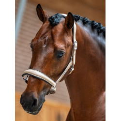 Equestrian Stockholm anatomisch glinsterend lederen halster Zandkleurig Beige