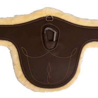 Afneembare schapenvacht voor Kentucky Buikriem. Bruin