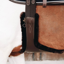 Afneembare schapenvacht voor Kentucky Buikriem. Bruin