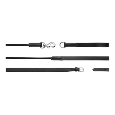Duitse teugels Leder/Nylon 5/8 Working By Dy'on Zwart