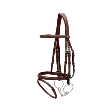 Bridon Working by Dy'on gecombineerde neusriem met karabijnhaken Bruin