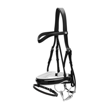 Bridon Working by Dy'on Combiné Neusriem Breed Vernis Witte Voering Bridon Working by Dy'on Combiné Neusriem Breed Vernis Witte Voering