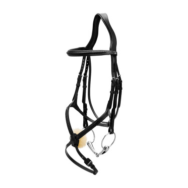 Gevlochten Lage Neusriem Hoofdstel New English Collection Dy'on Zwart