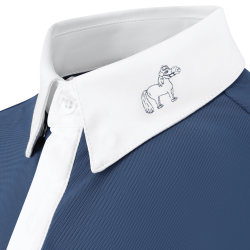 Kentucky Osaka wedstrijdpolo met lange mouwen voor jongens Marine Marineblauw