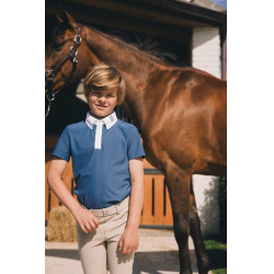 Kentucky Osaka wedstrijdpolo met korte mouwen voor jongens Marine Marineblauw