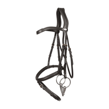 Dy'on gecombineerde neusriem hoofdstel van soepel leer Zwart