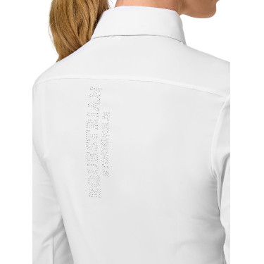 Dameslangarmshirt Equestrian Stockholm Performance Wit