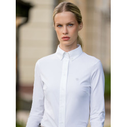 Dameslangarmshirt Equestrian Stockholm Performance Wit